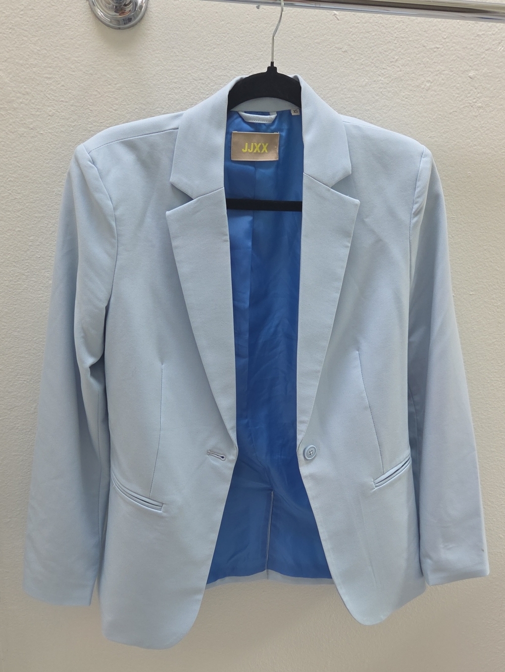 Light Blue Single-Button Women's Blazer